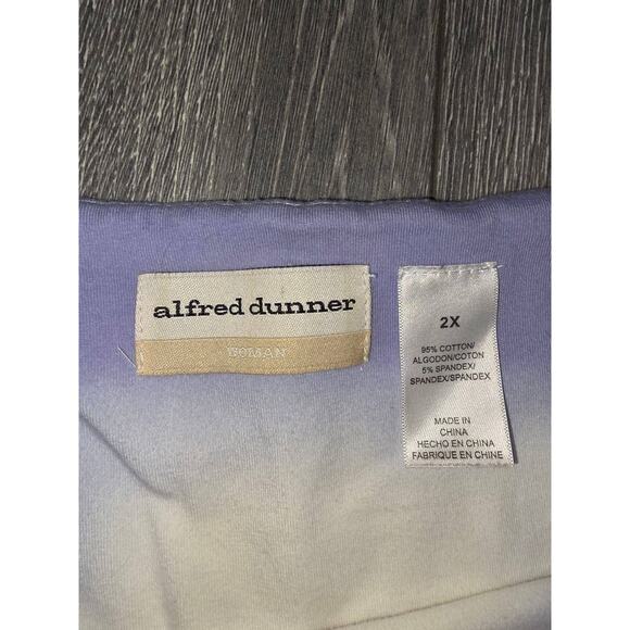 Alfred Dunner 3/4 sleeve Top coastal town art pattern Multicolor 2X A003318 - Picture 4 of 7